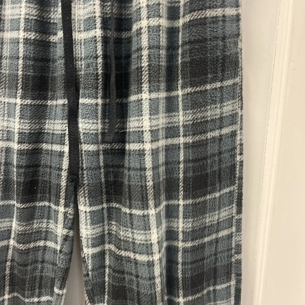 Lucky Brand Mens Blue Plaid Fleece Pajama Pants Sleepwear Large